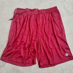 LOMSOE Men's Workout Drawstring Shorts Size Large Red